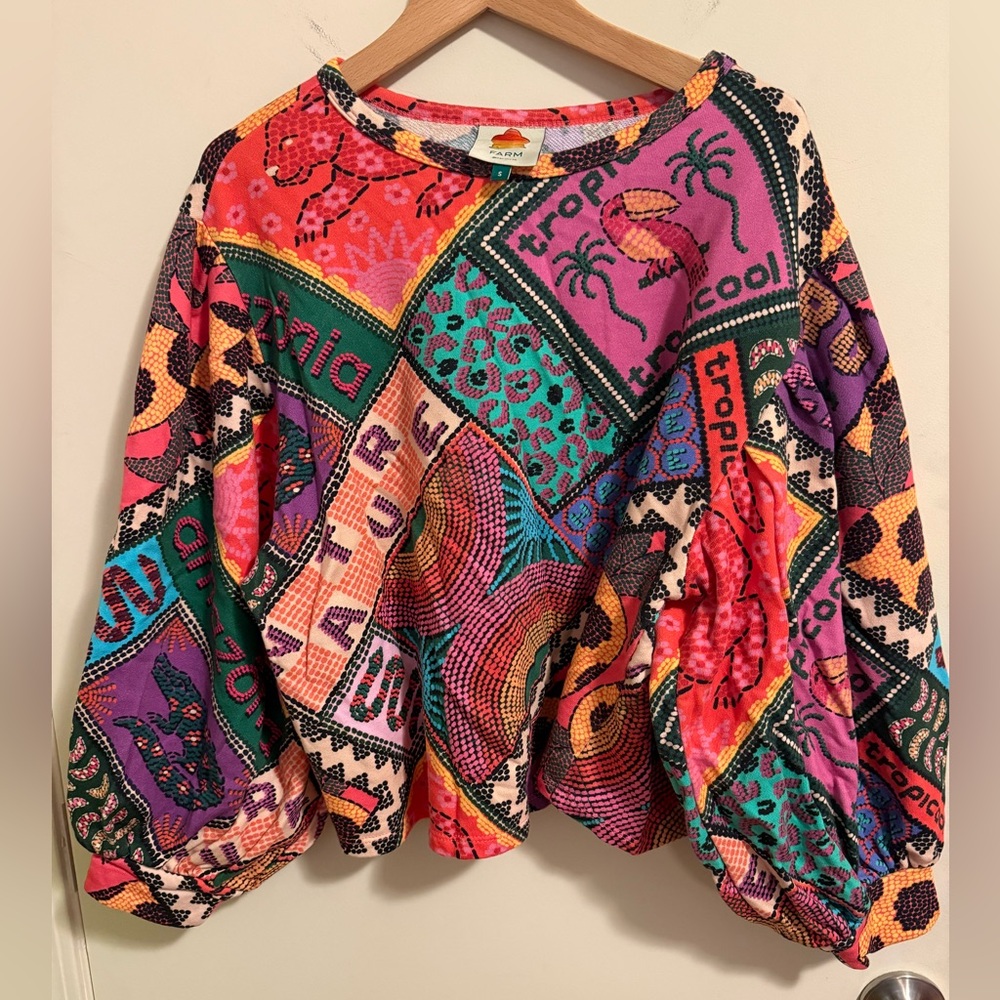 Farm Rio Colorful Graphic Women's Top size small